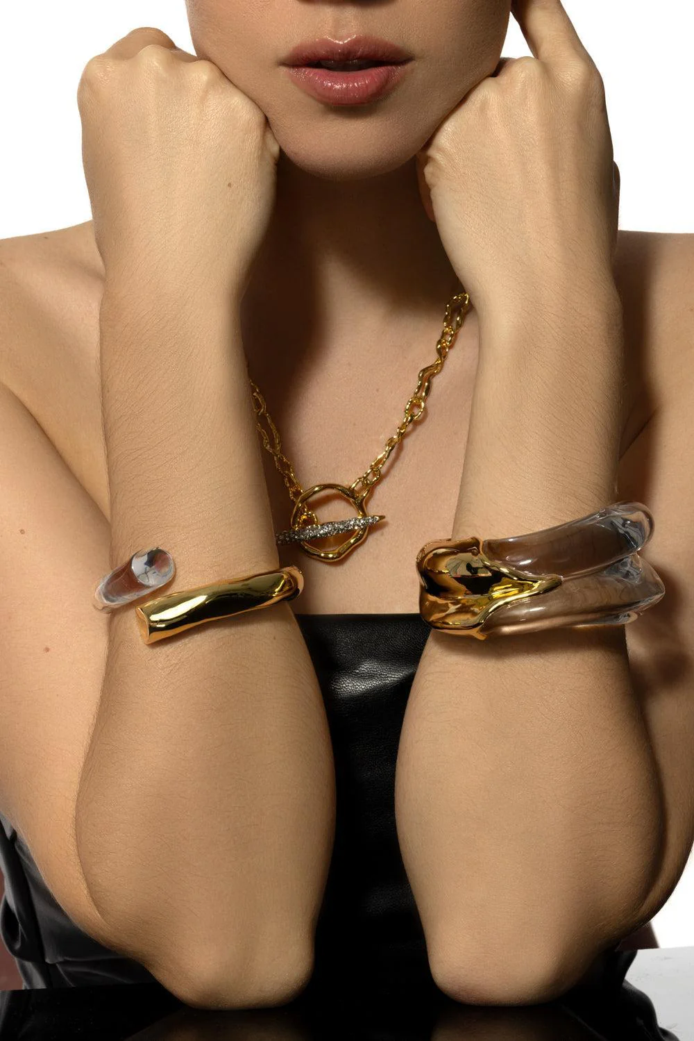 Wave Hinged Cuff Bracelet - Image 3