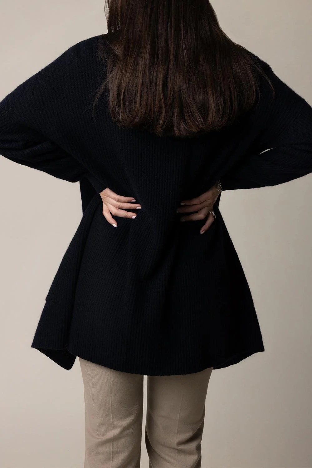 OPEN LONG CARDIGAN - DEEP NIGHT - Image 4