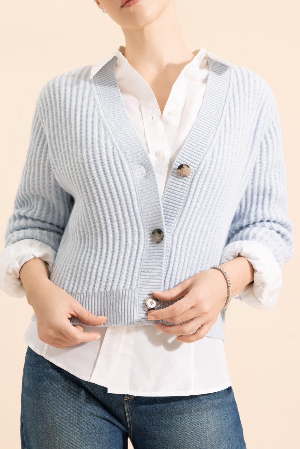 V Neck Cardigan - Daylight Shimmer - Image 3