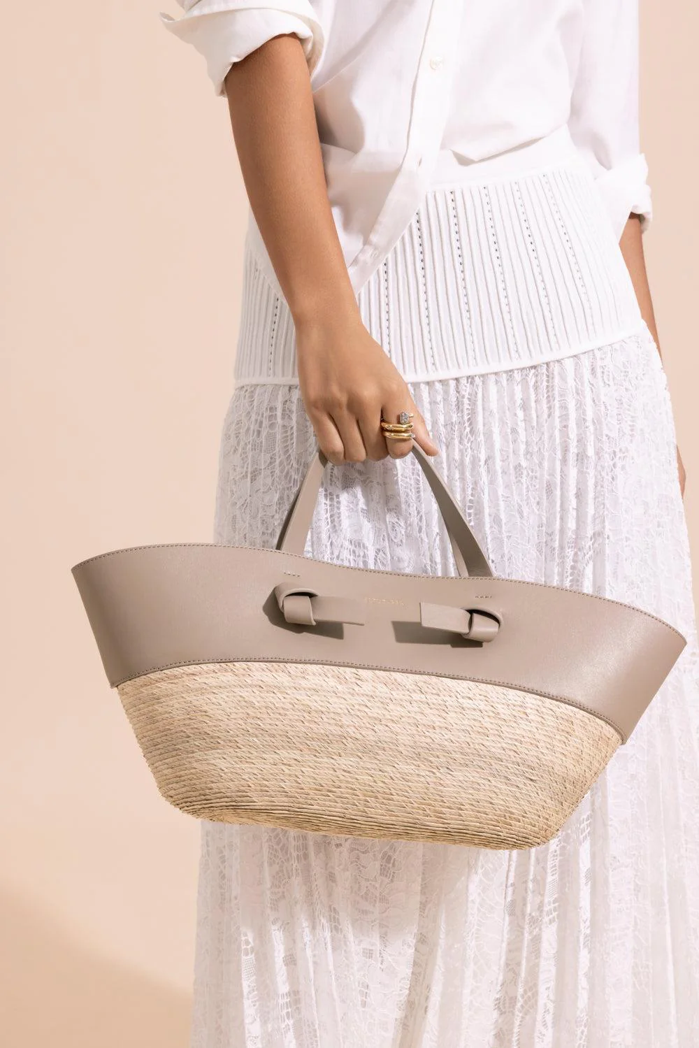 Knot Small Basket Bag - Mouton - Image 3