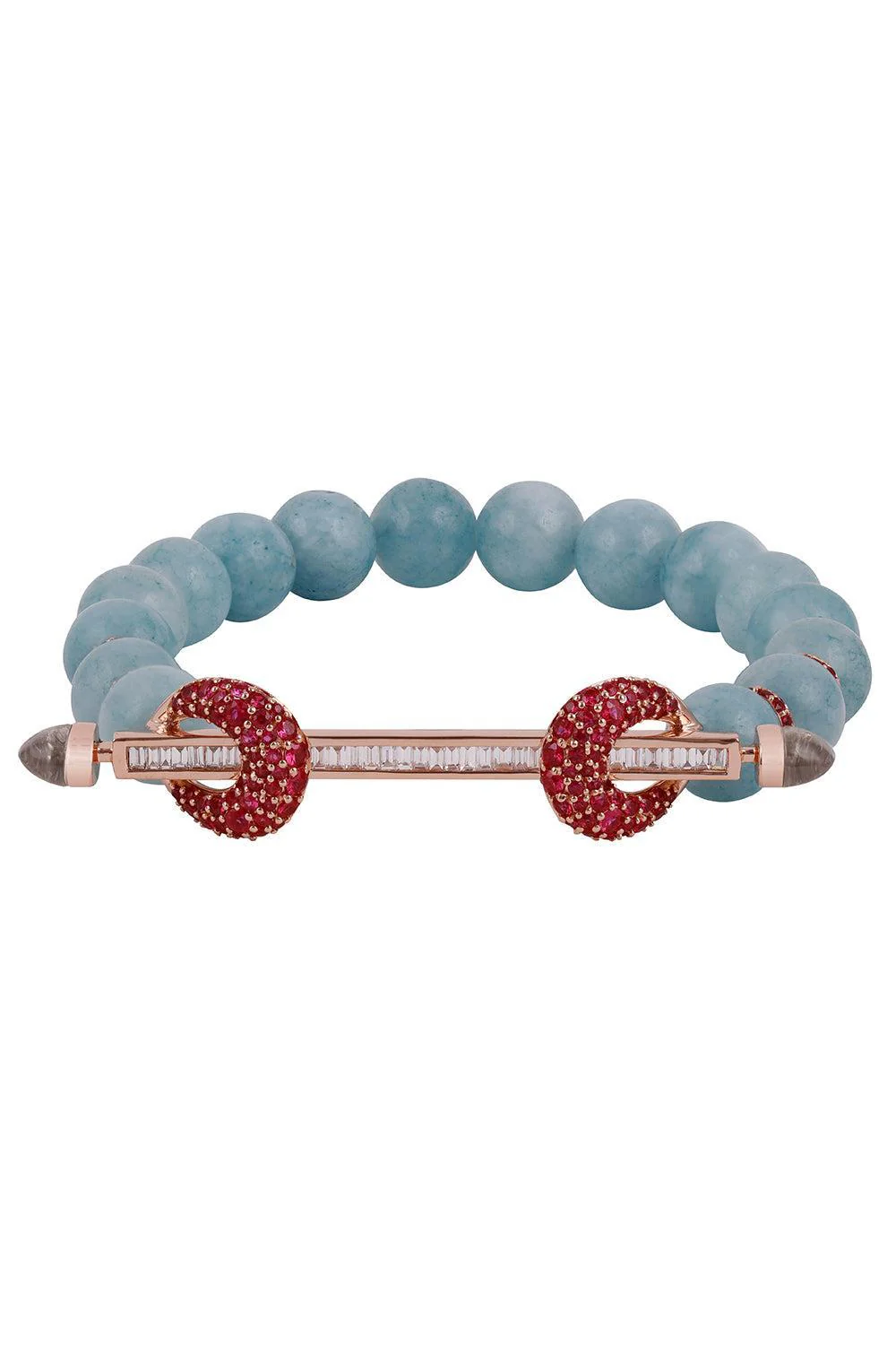 Aquamarine Diamond Ruby Chakra Bracelet