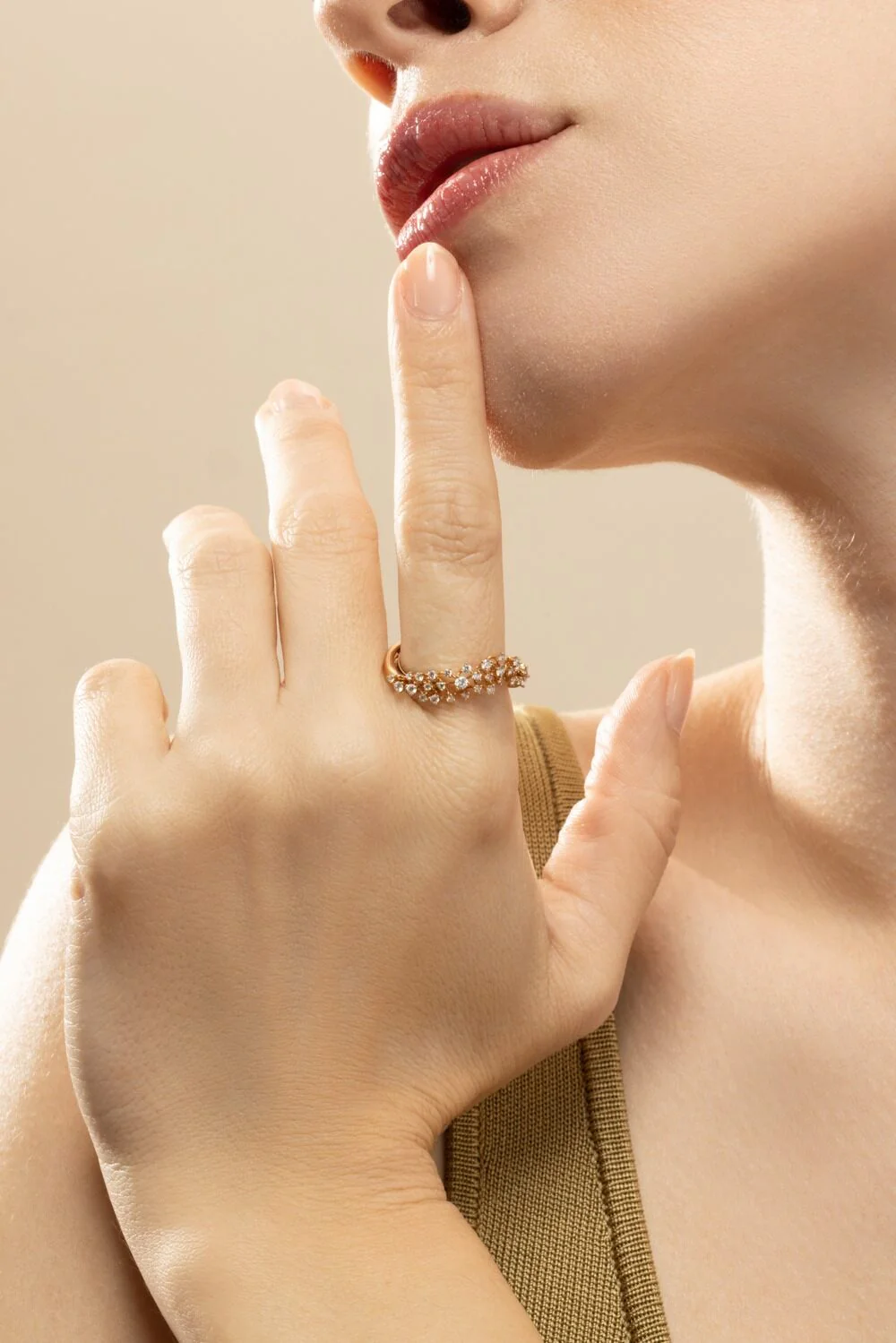 Diamond Scatter Band Ring - Rose Gold - Image 4