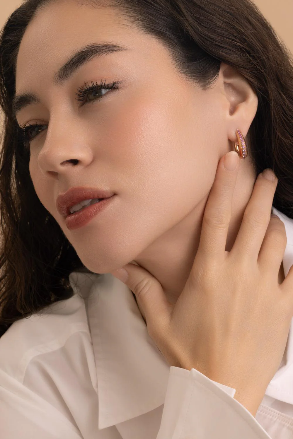Pink Sapphire Icon Earrings - Image 2