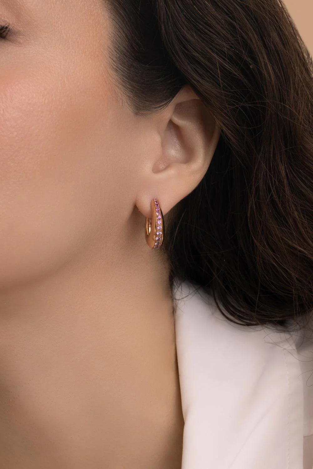 Pink Sapphire Icon Earrings - Image 4