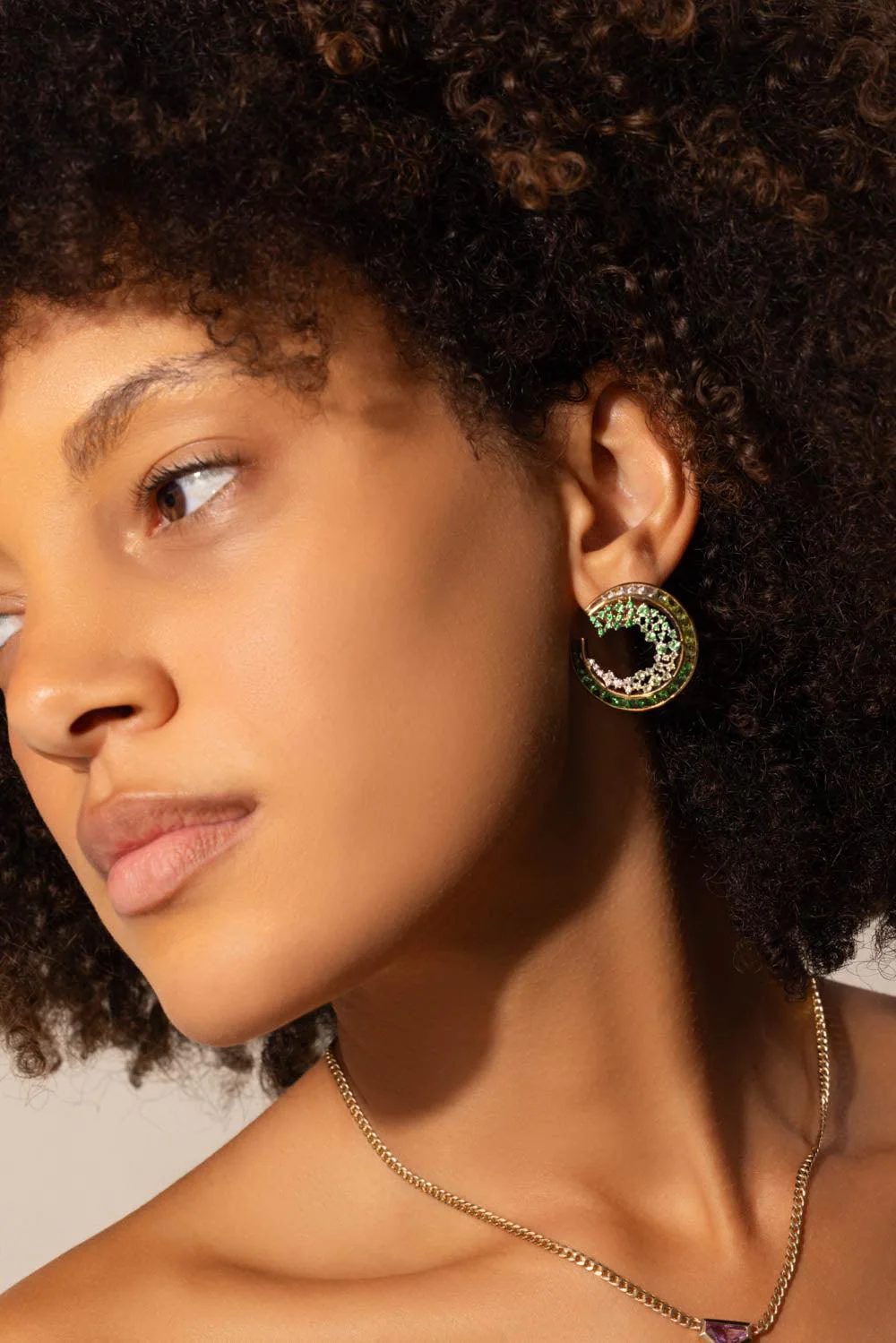 Green Ombre Scatter Hoop Earrings - Image 3