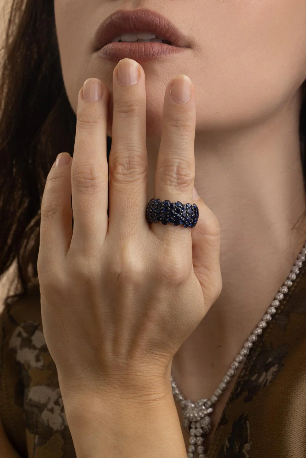 Blue Sapphire Stretch Ring - Image 2