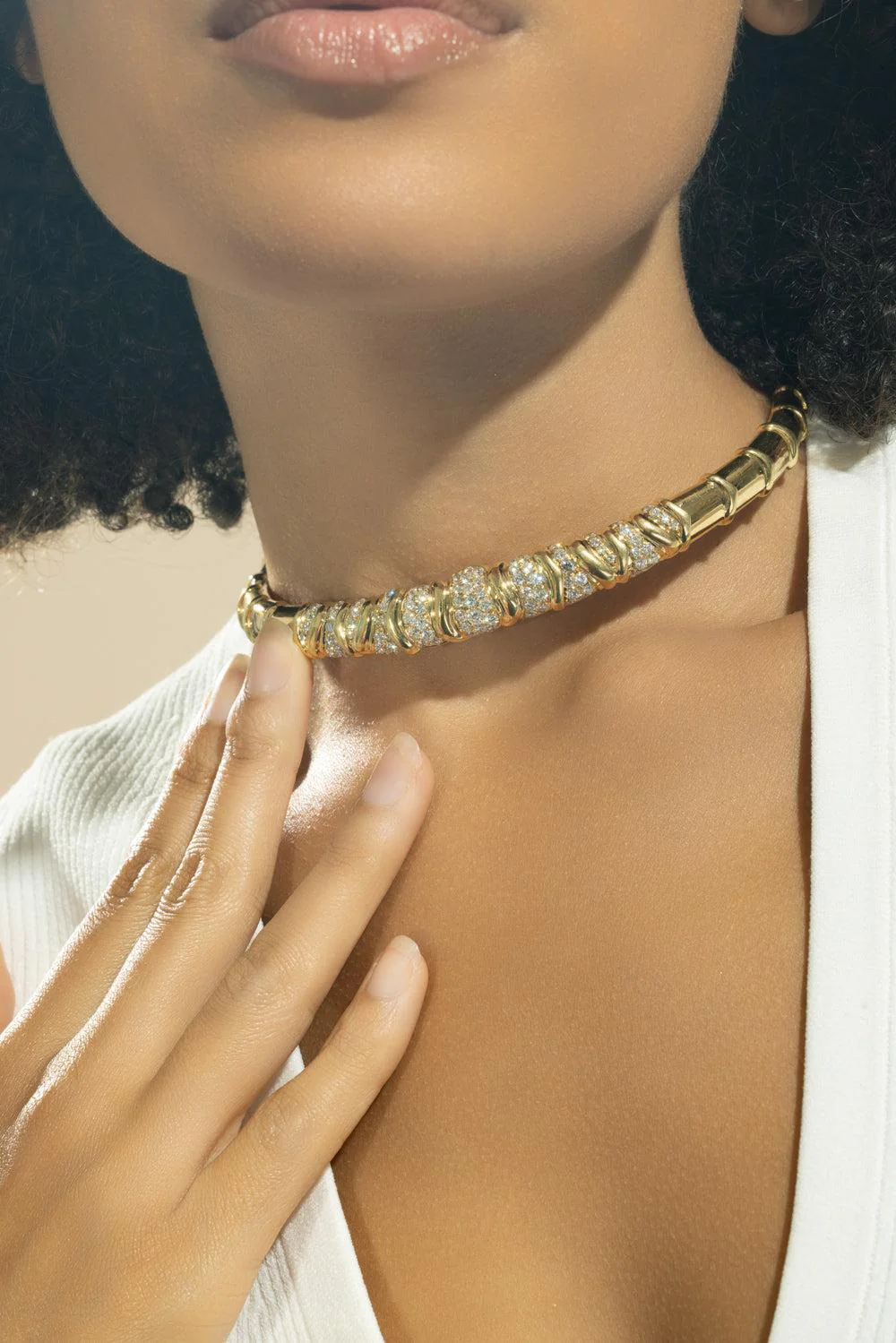 Diamond Alternating Collar Necklace - Image 3