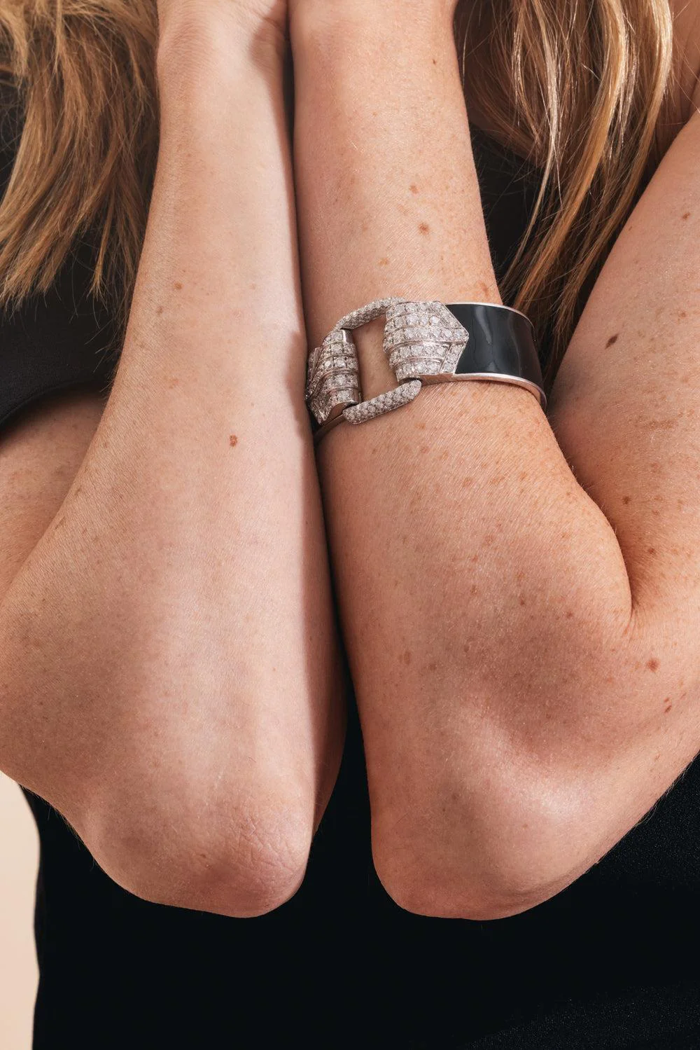 Diamond Black Cuff Bracelet - Image 4