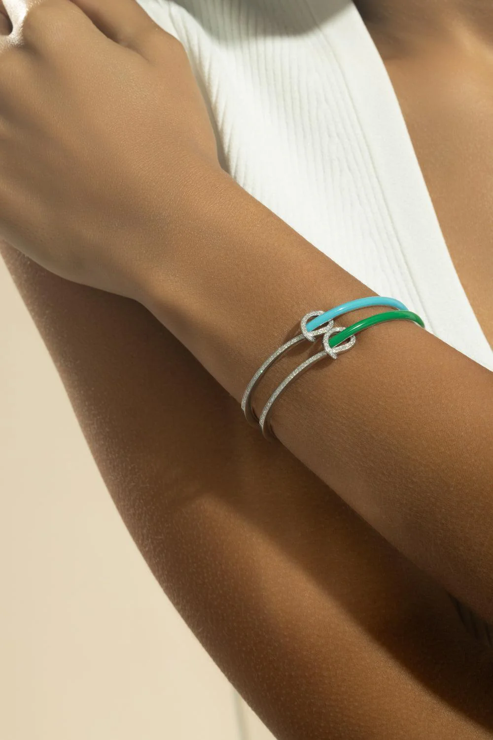 Diamond Blue Knot Bracelet - Image 4