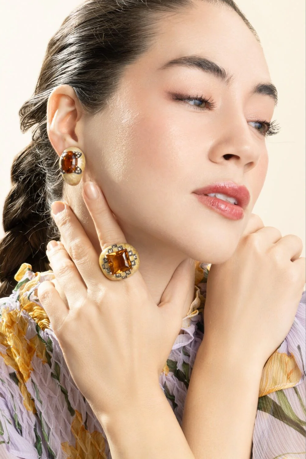 Diamond Citrine White Ring - Image 5