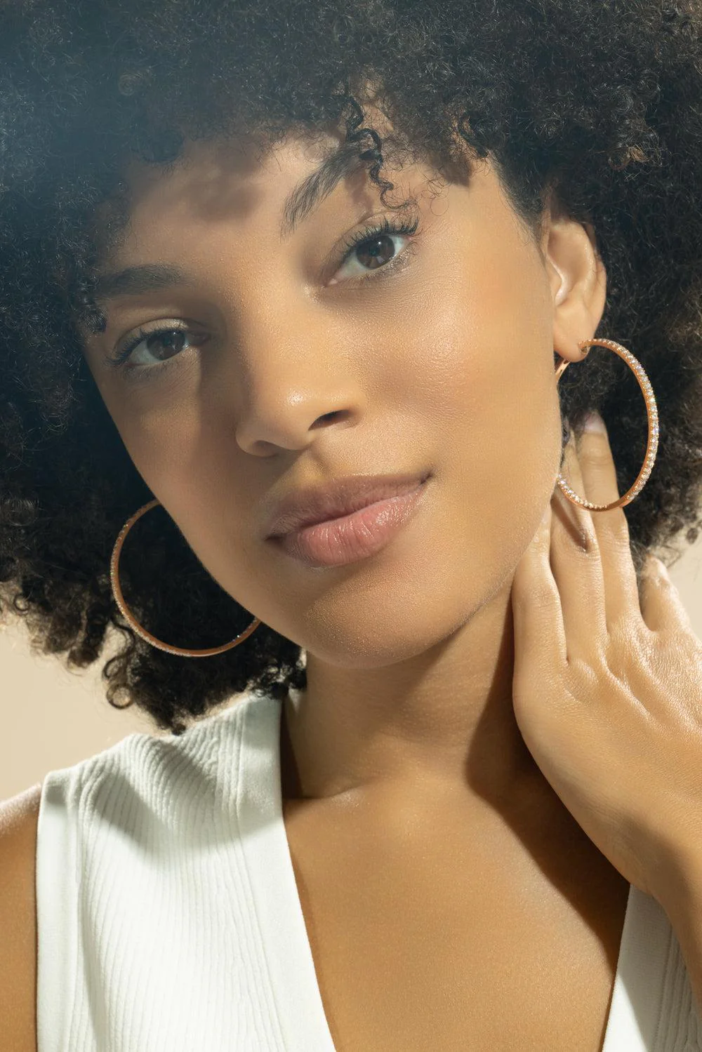 Diamond Hoop Earrings - Image 4