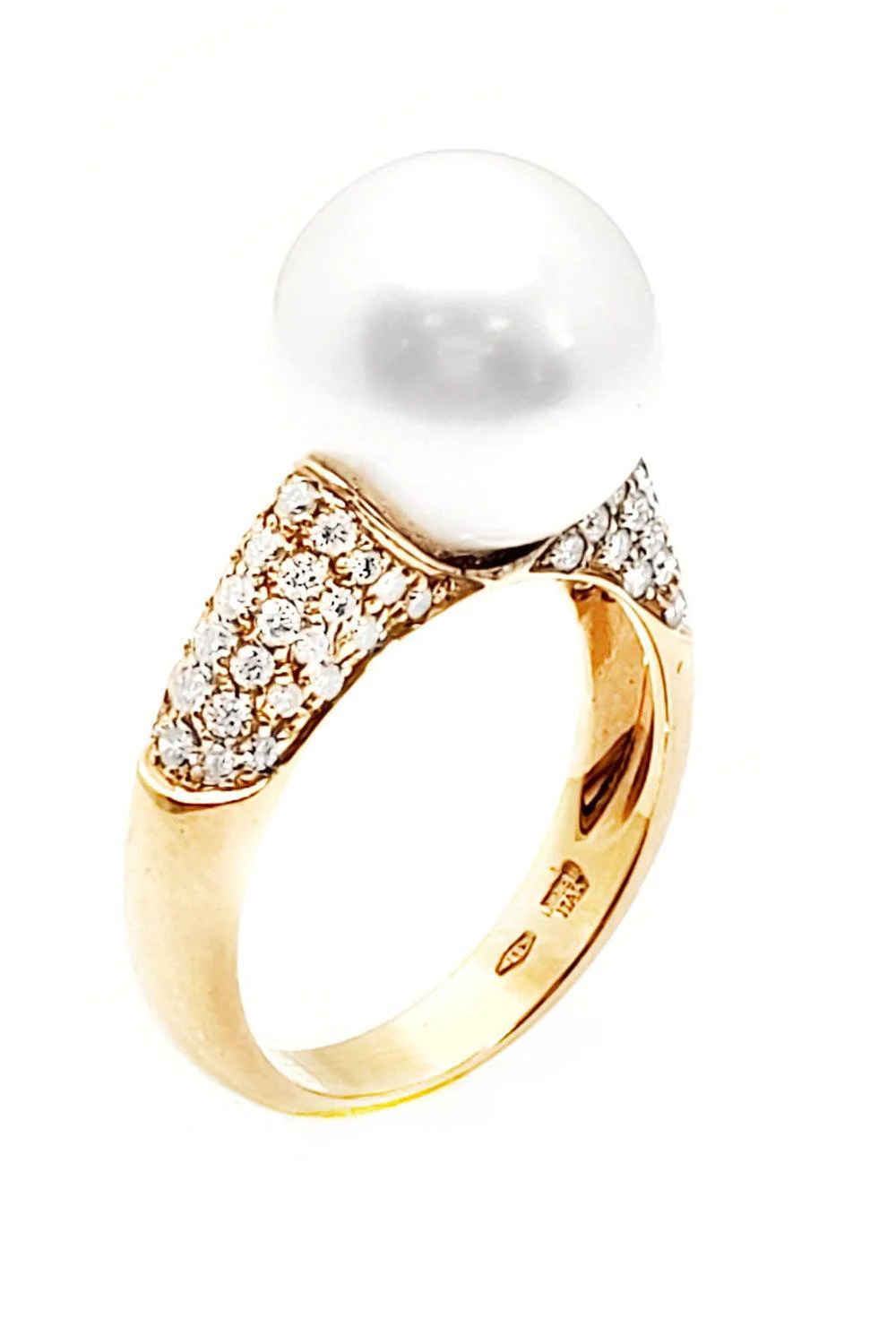 Diamond Pearl Center Ring