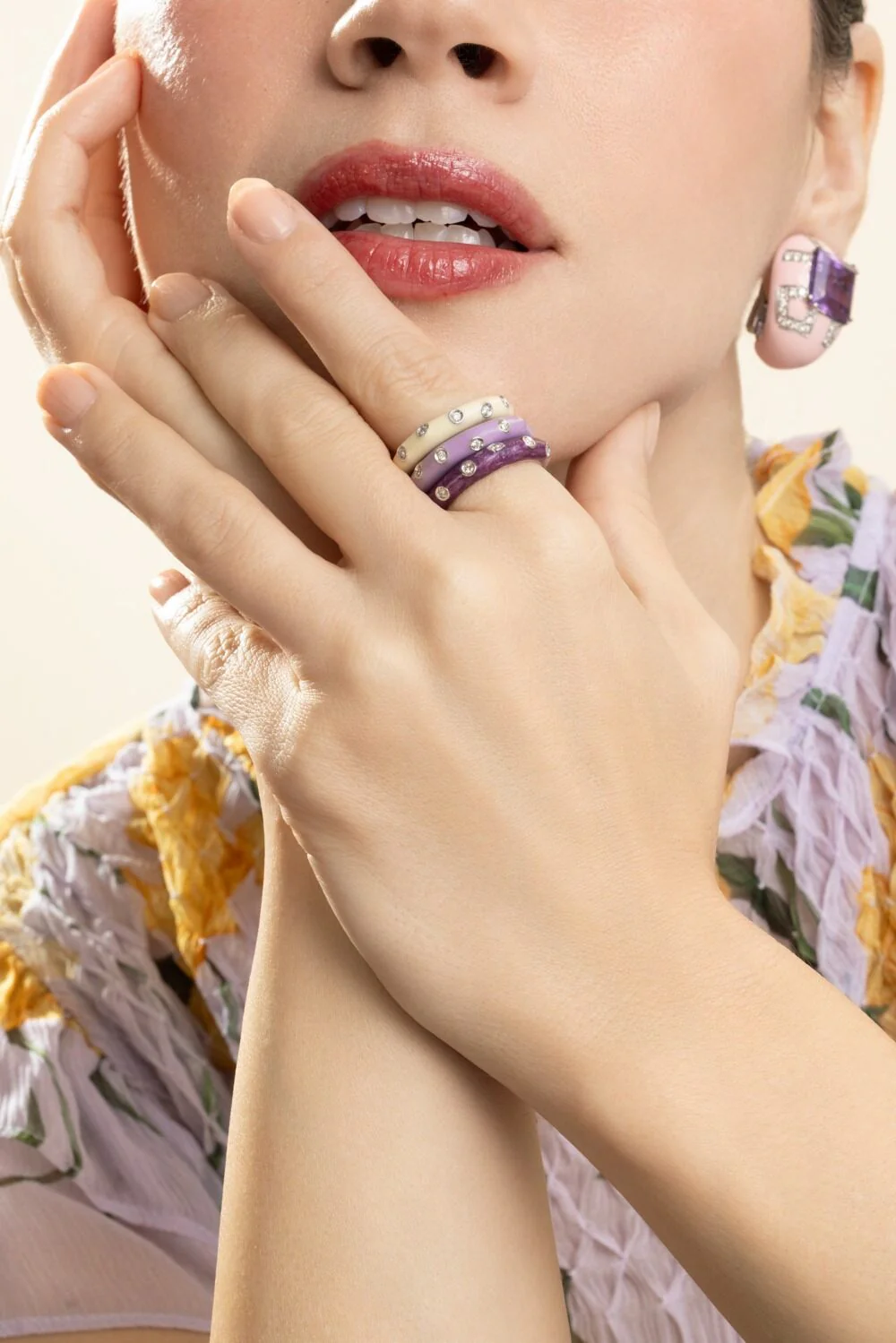 Diamond White Band Ring - Image 3