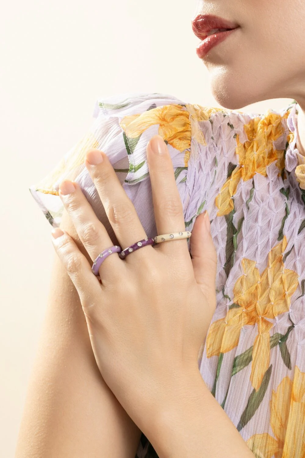 Diamond White Band Ring - Image 5