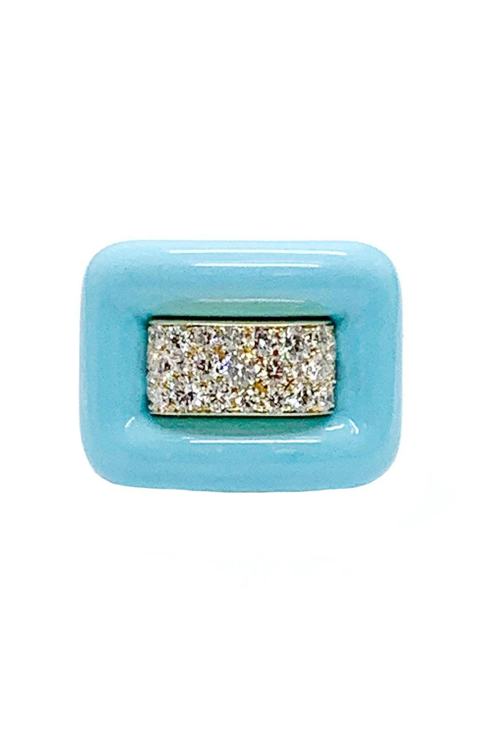 Turquoise Diamond Center Ring