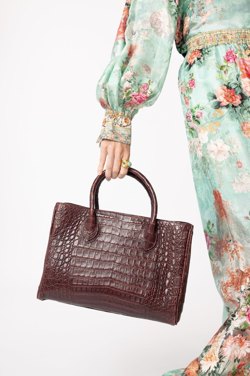 Roma Croc Bag - Burgundy - Image 3