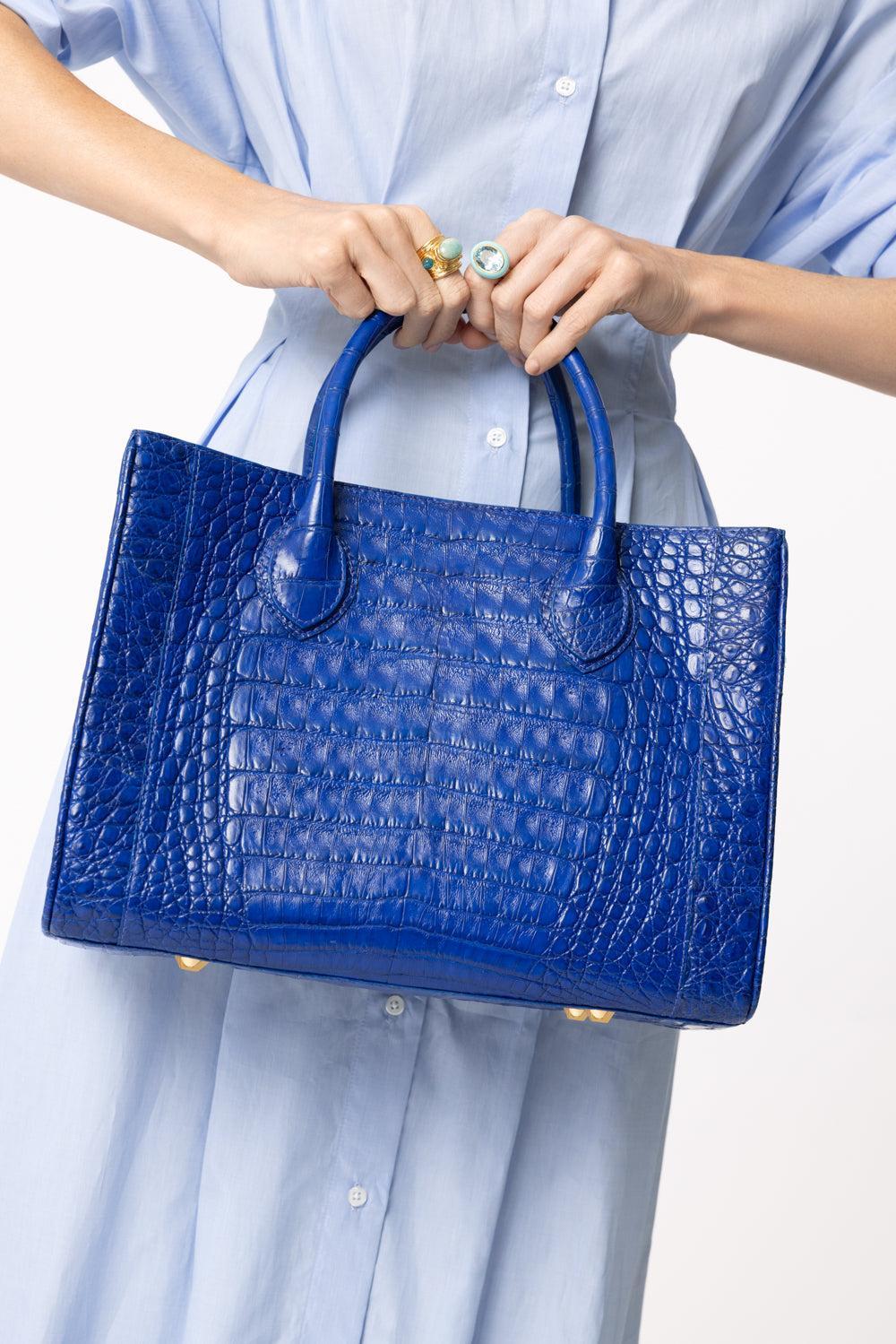 Roma Croc Bag - Electric Blue - Image 3