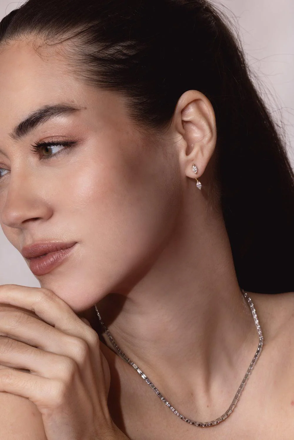 Baguette Diamond Choker Necklace - Image 3