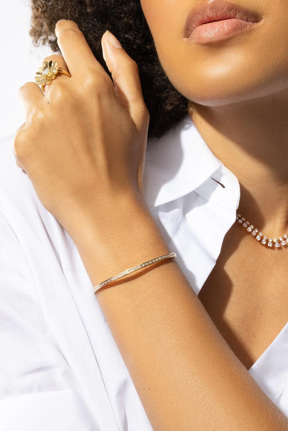 Baguette Diamond Cuff Bracelet - Image 4