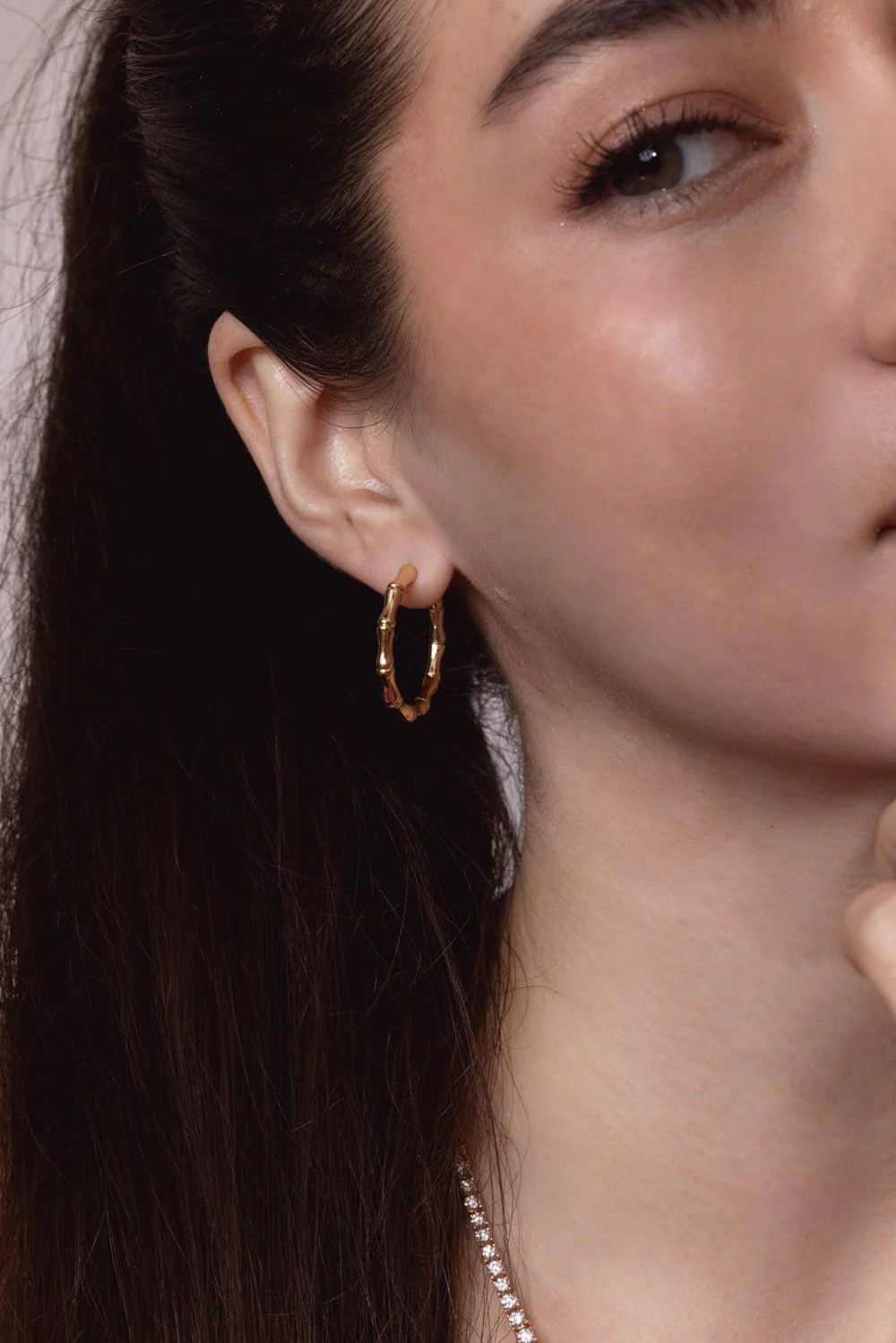 Bamboo Hoop Earrings - Image 2