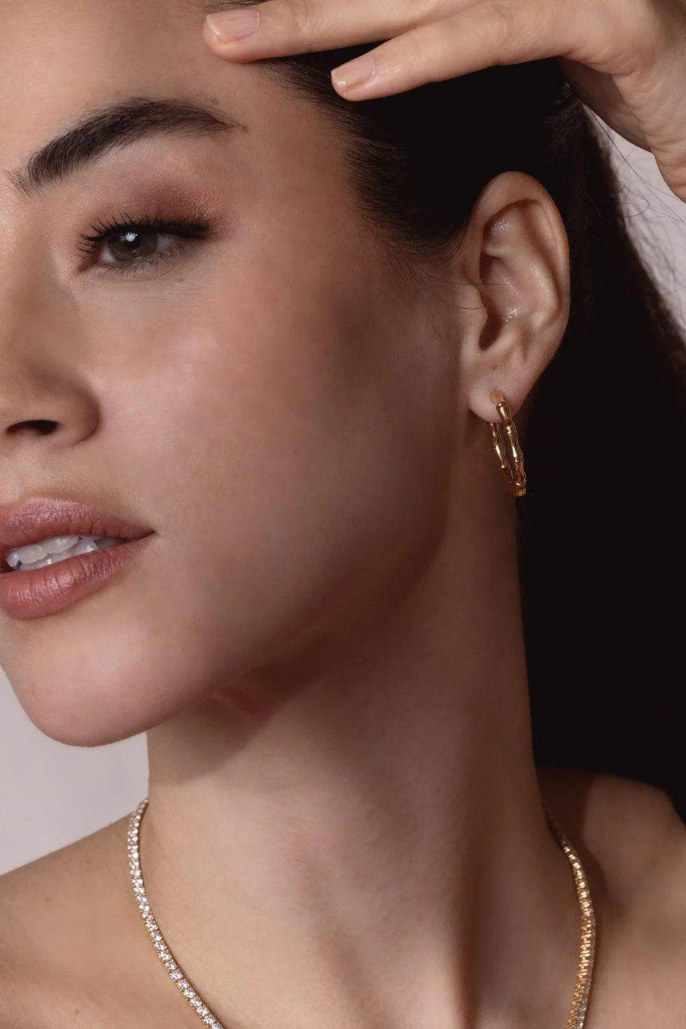 Bamboo Hoop Earrings - Image 4