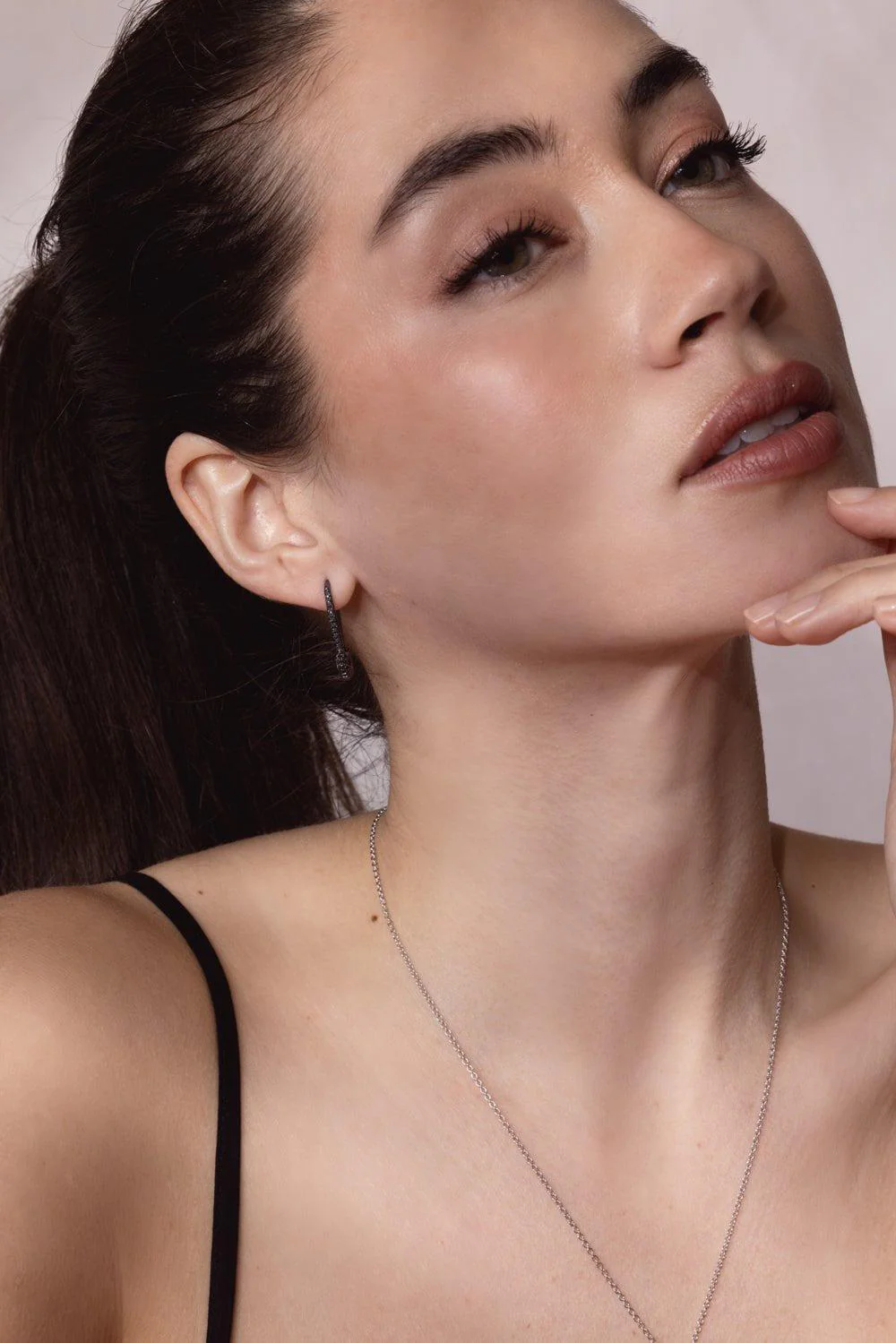 Black Diamond Safety Pin Earring - Image 3