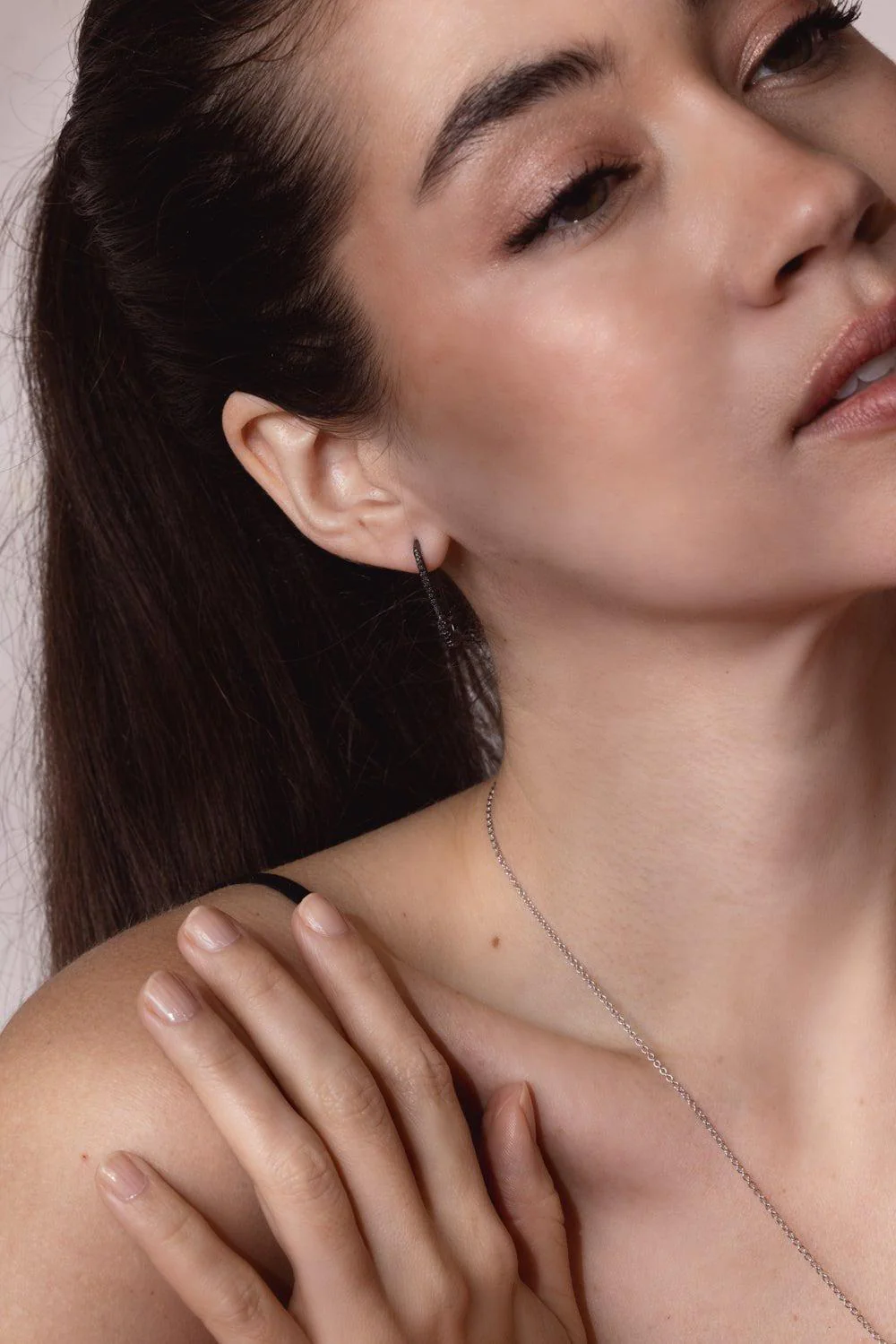 Black Diamond Safety Pin Earring - Image 4