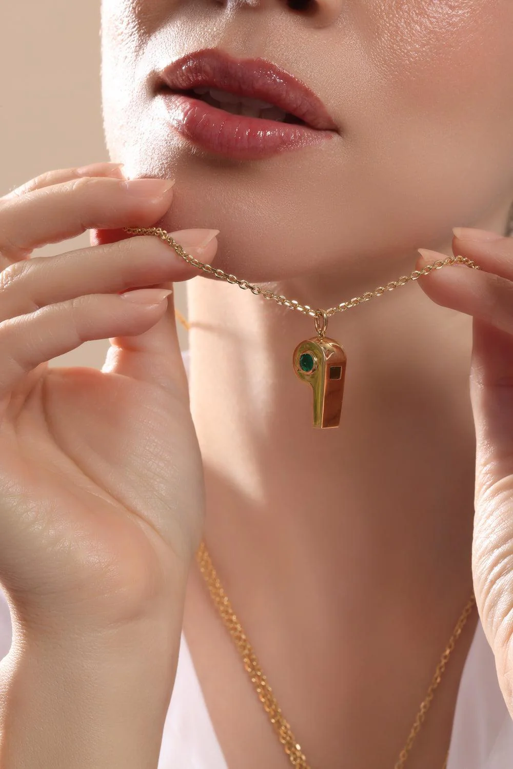 Colombian Emerald Whistle Necklace - Image 3