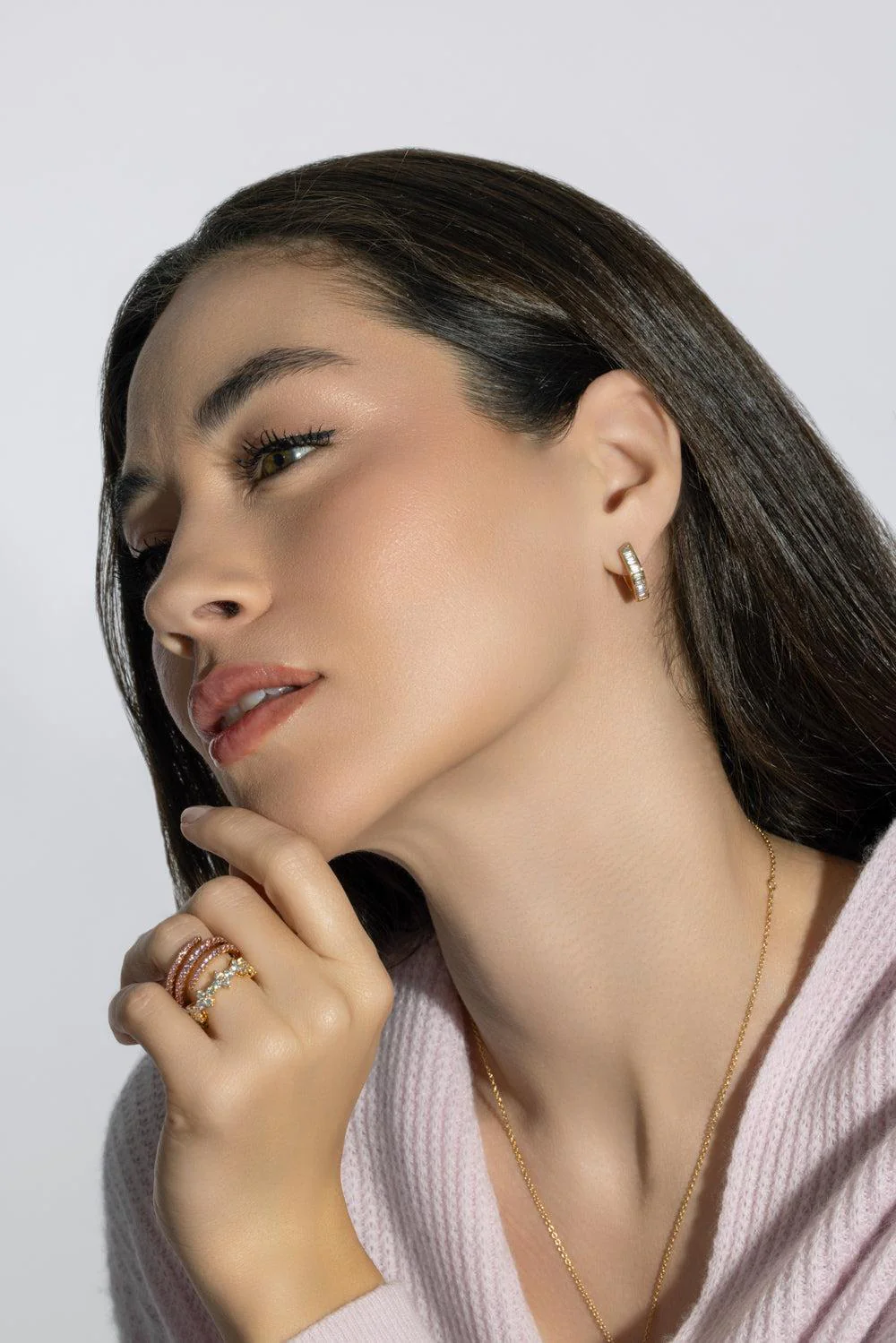 Diamond Classic Georgie Hoop Earrings - Image 4