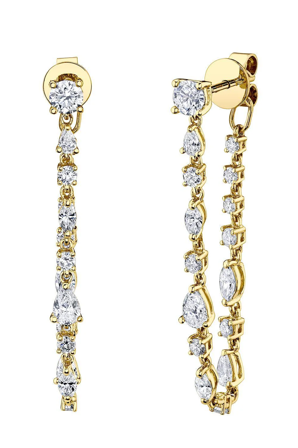 Diamond Long Loop Earrings