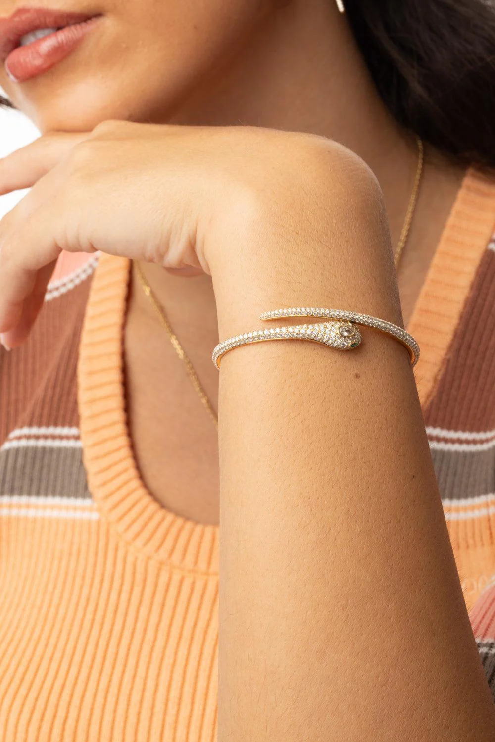 Diamond Snake Coil Bracelet - Image 2