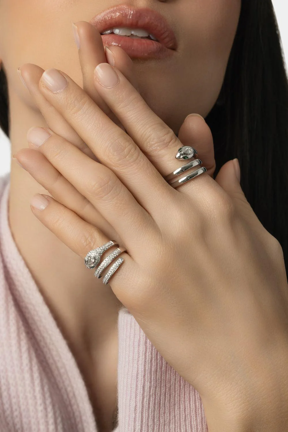 Diamond Snake Coil Ring - Image 2
