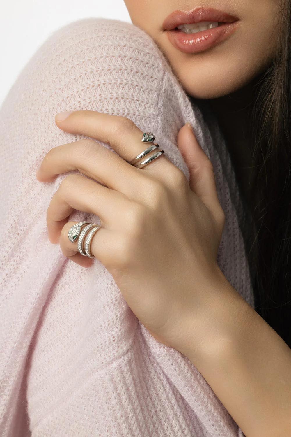 Diamond Snake Coil Ring - Image 3