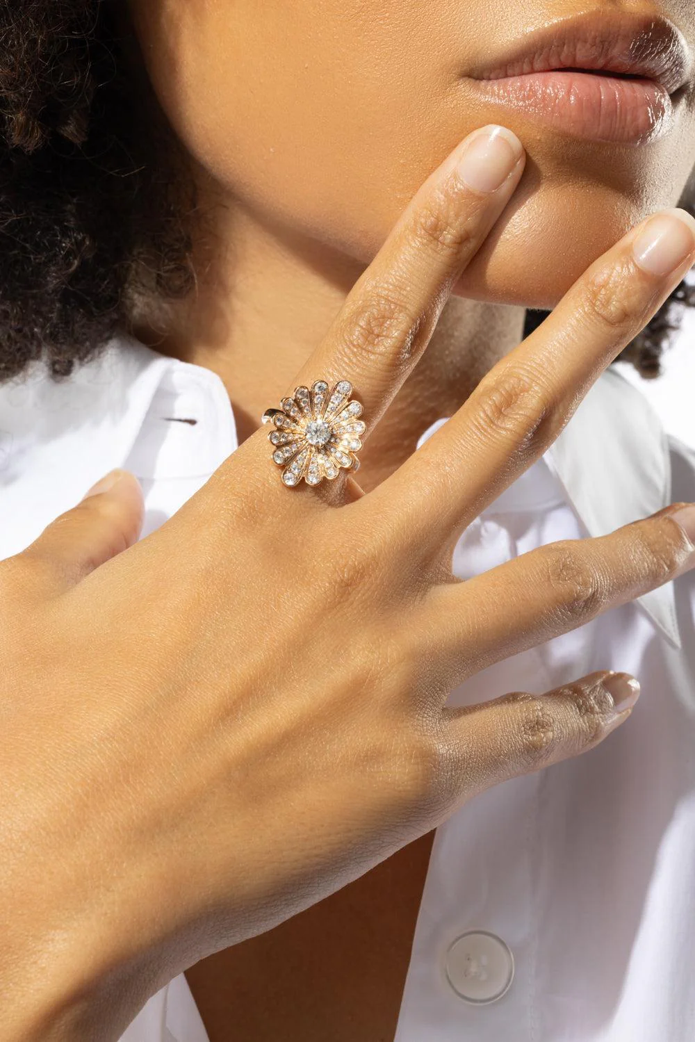 Diamond Water Lily Ring - Rose Gold - Image 2