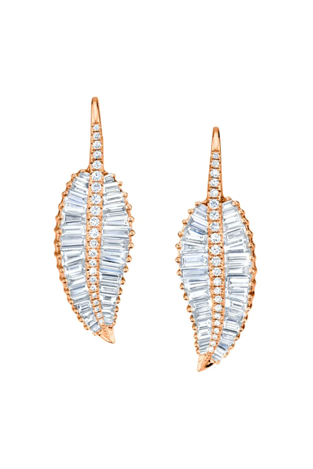 Large Palm Leaf Drop Earrings