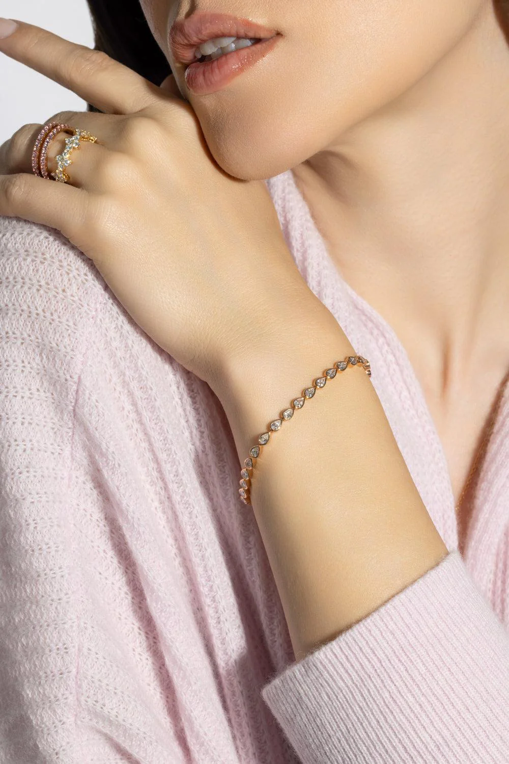 Pear Diamond Tennis Bracelet - Image 2