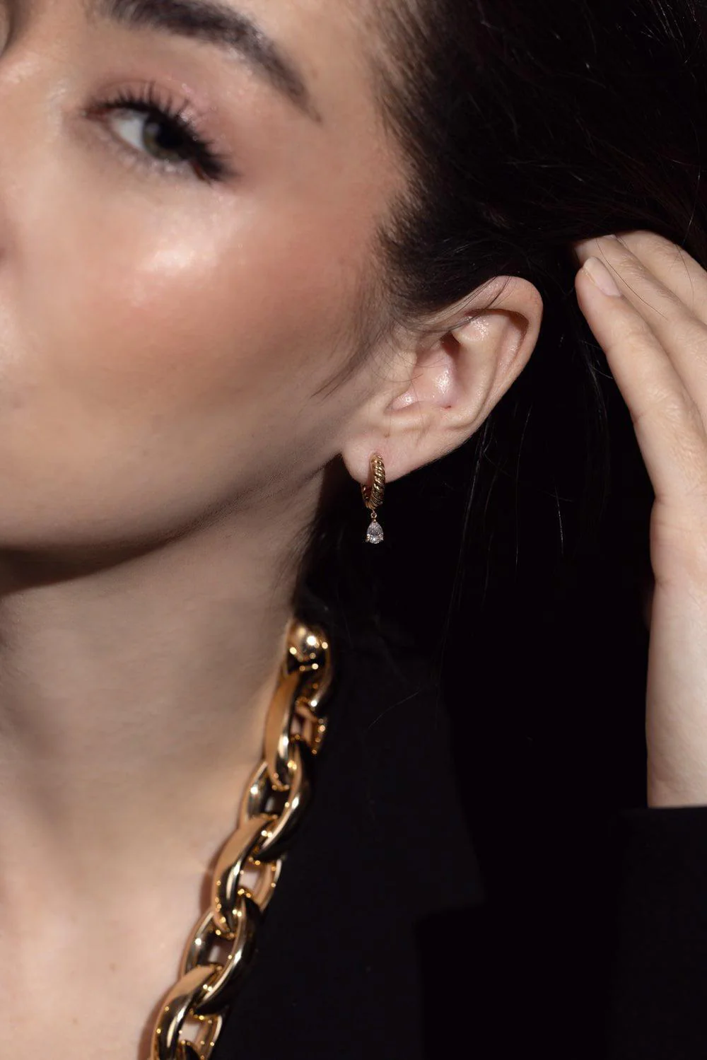 Small Zoe Huggie Earrings - Image 3