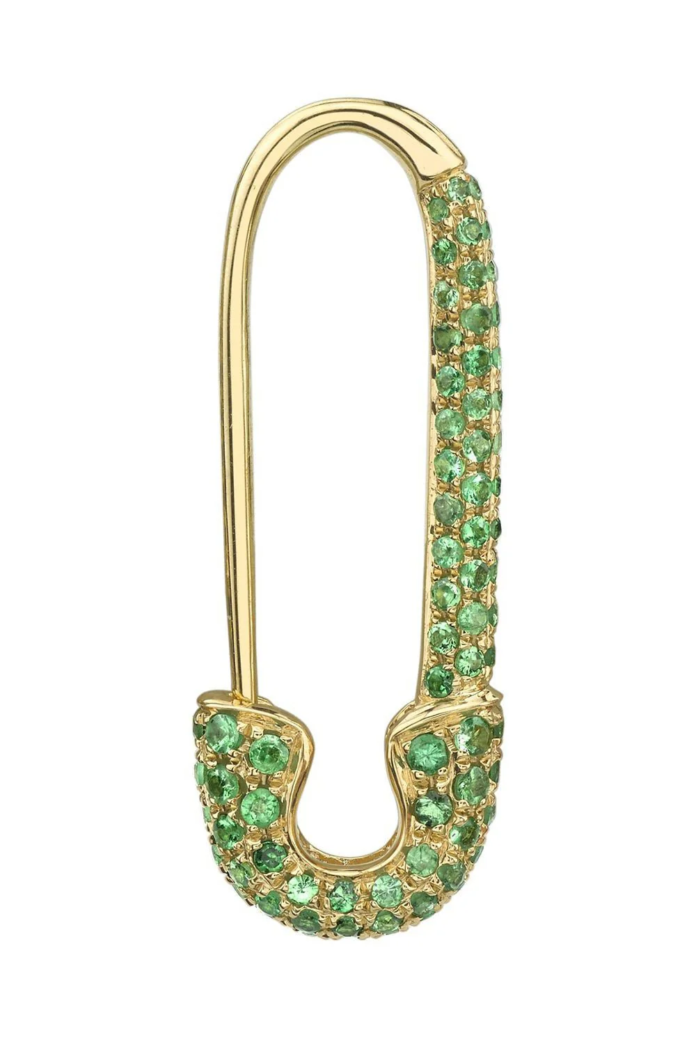 Tsavorite Safety Pin Earring