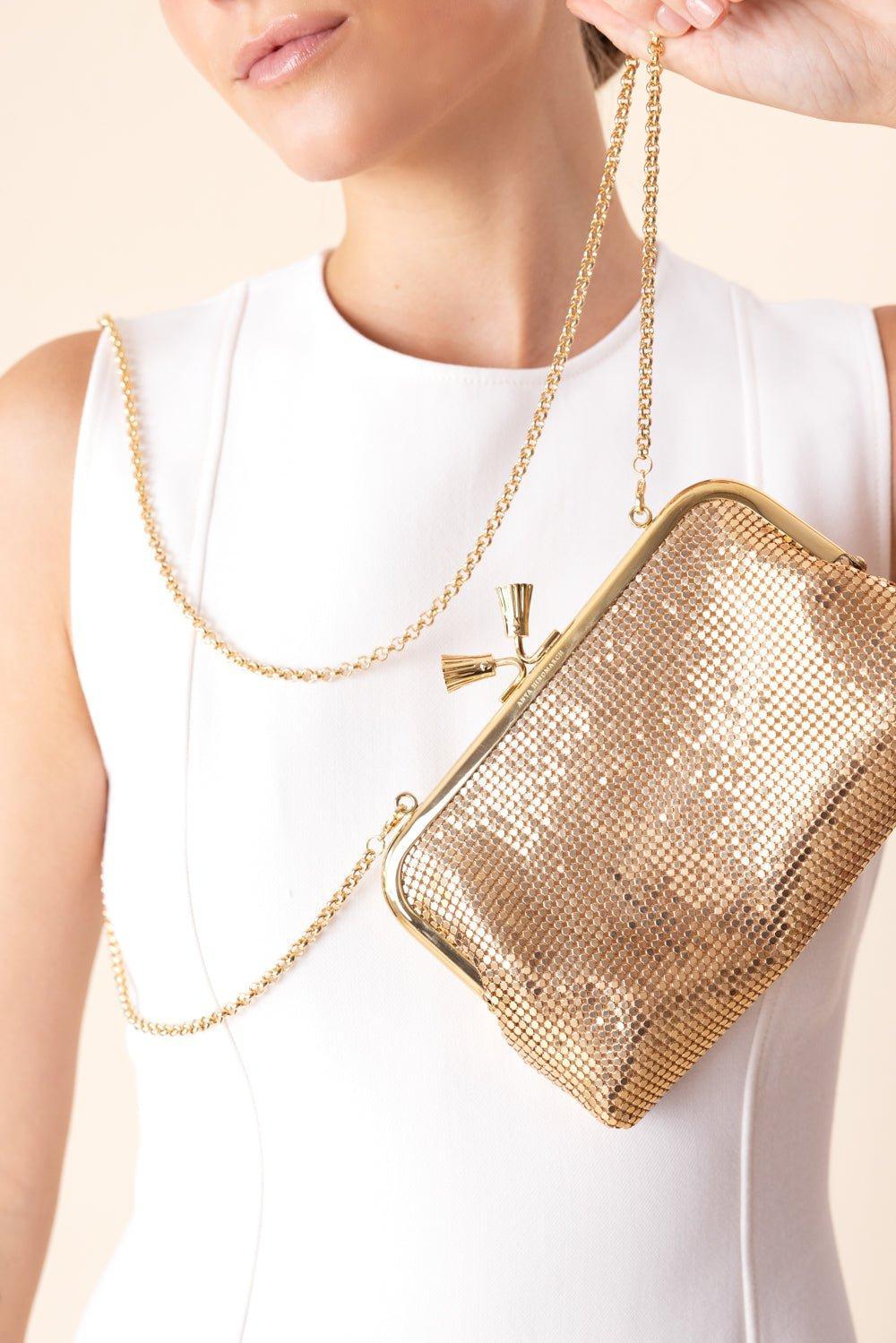 Maud Tassel Clutch - Gold Mesh - Image 2