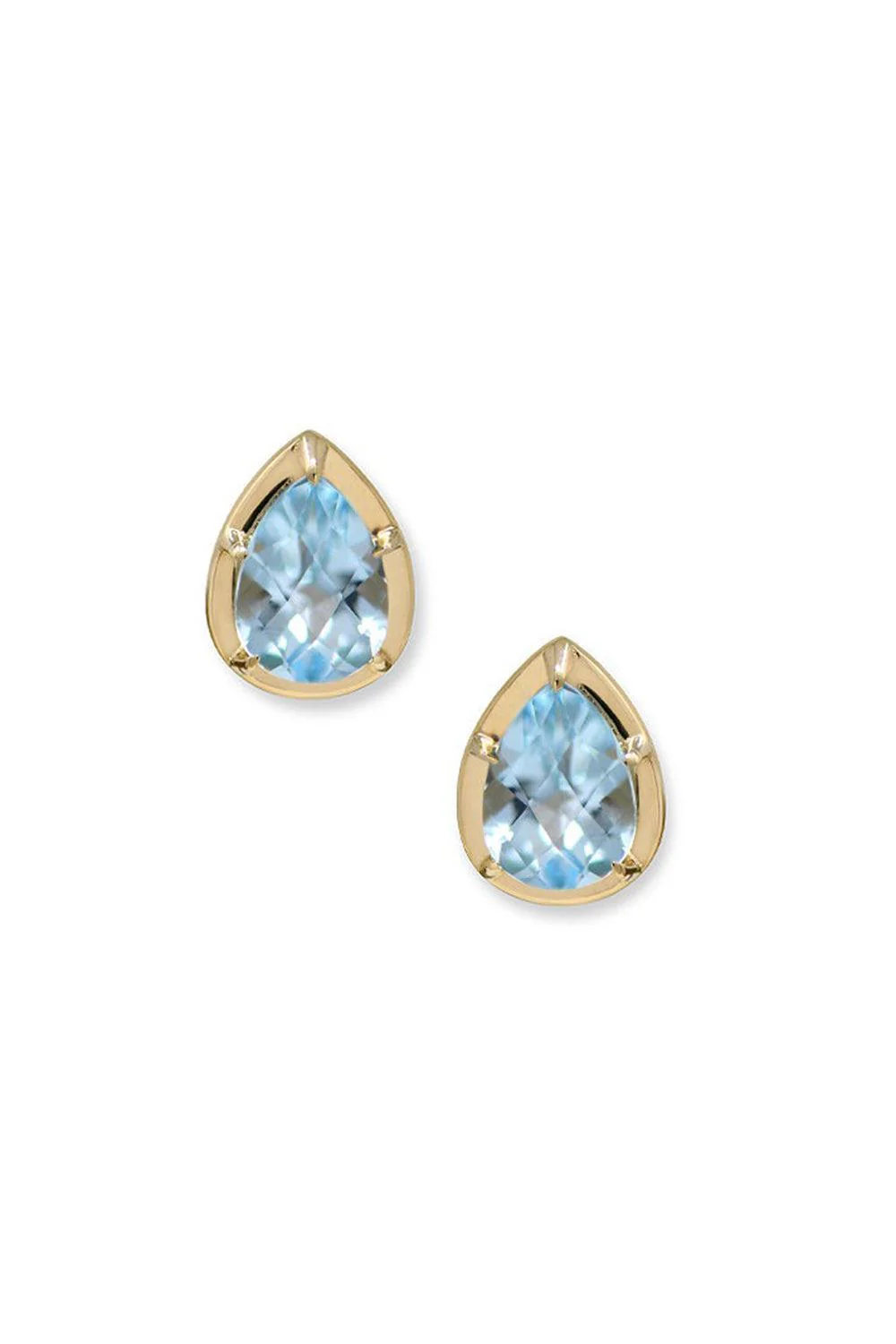 Blue Topaz Mélia Pear Stud Earrings