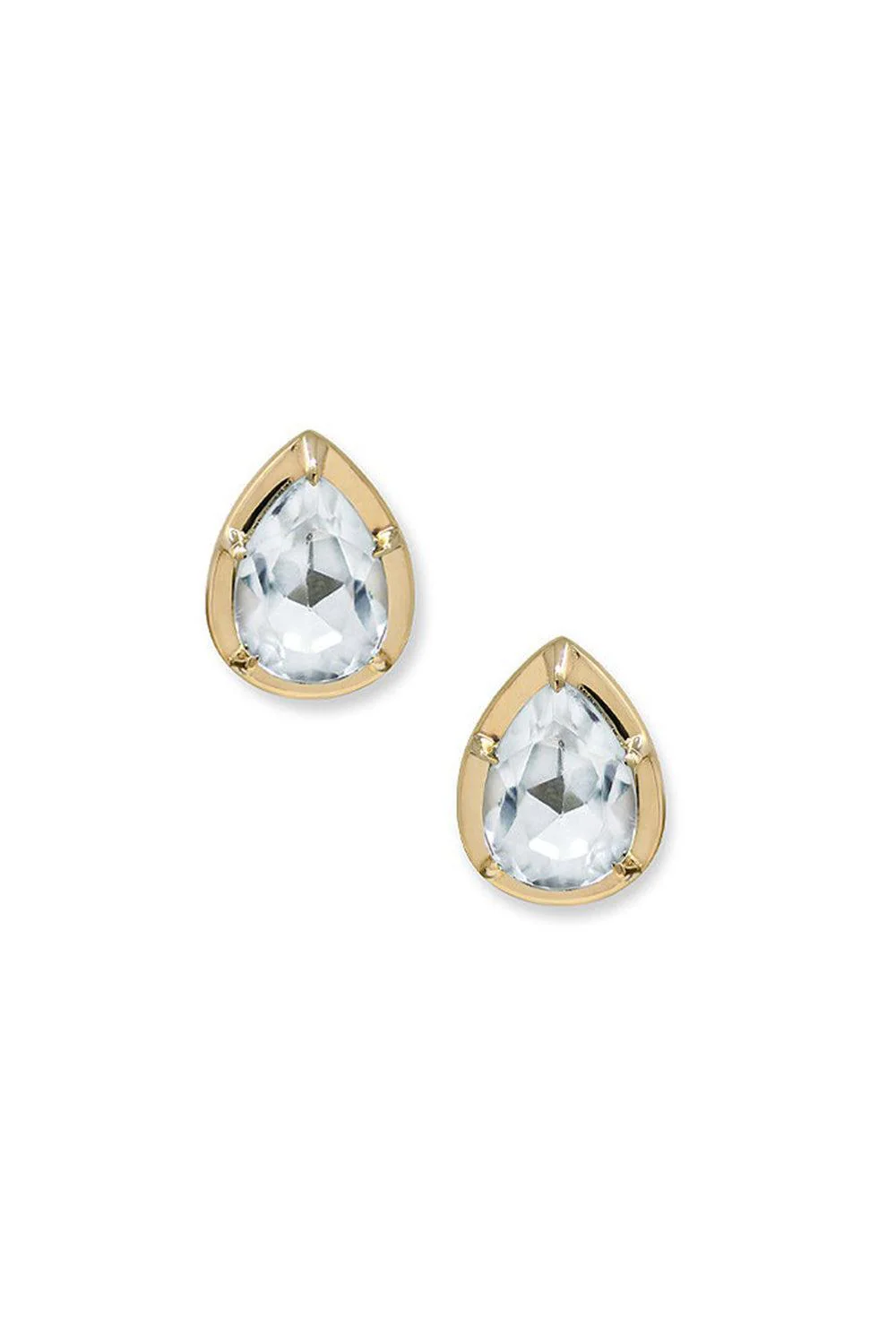 Clear Topaz Mélia Pear Stud Earrings