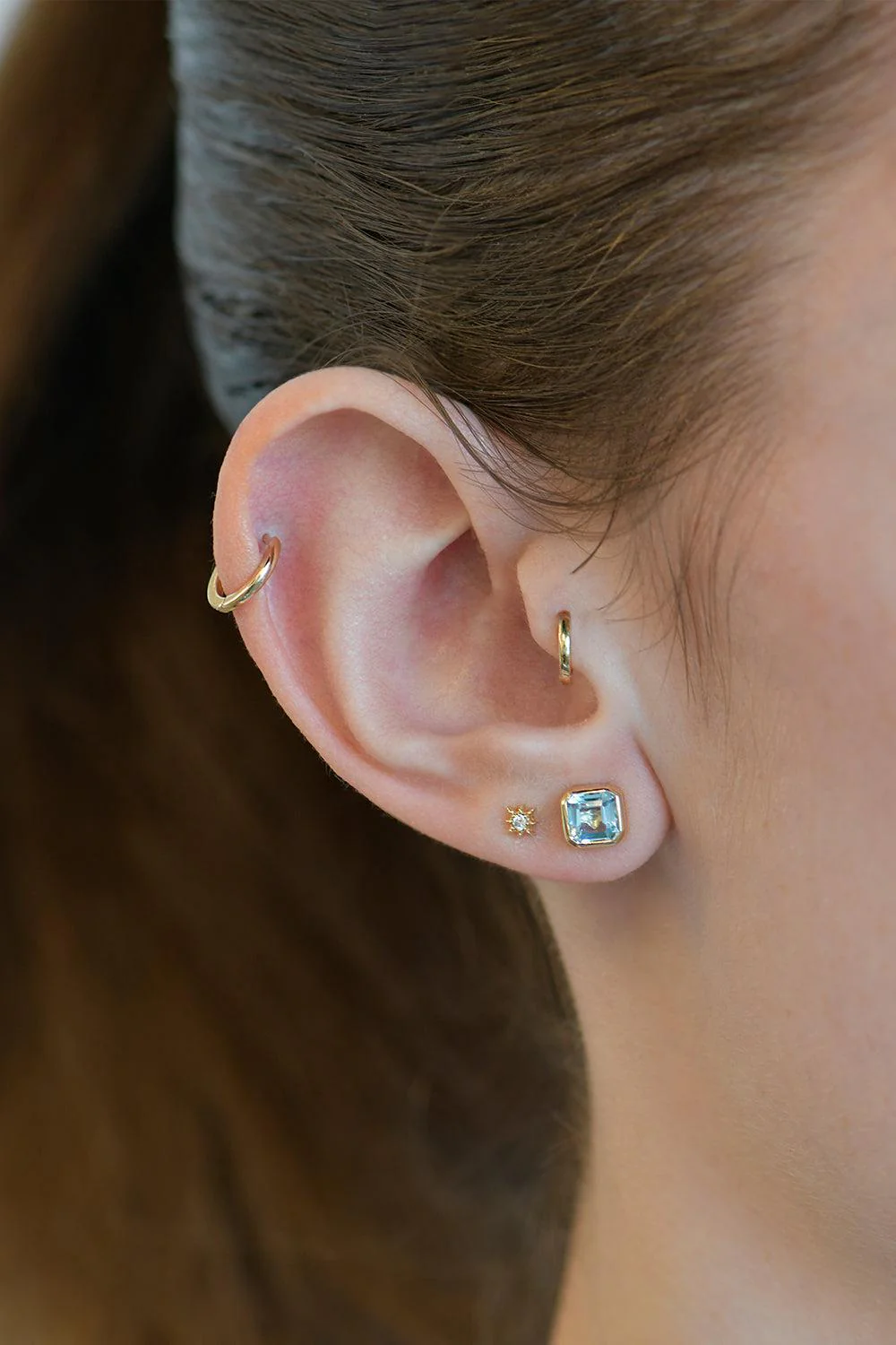 Diamond Aztec Petite North Star Stud Earring - Image 2
