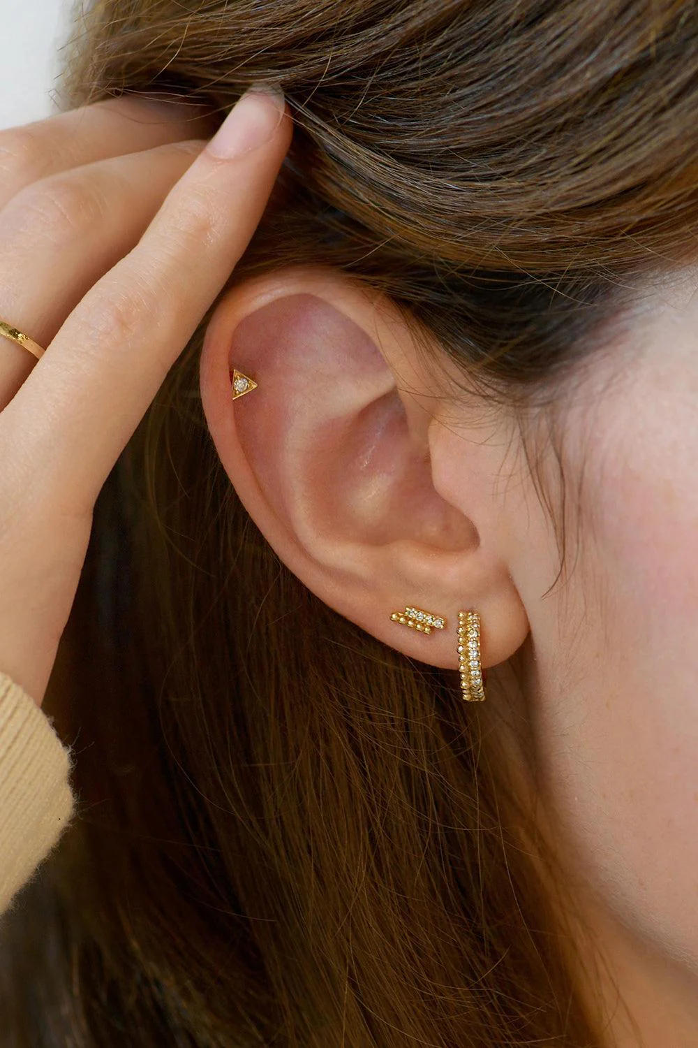Diamond Bar Dew Drop Ear End - Image 2