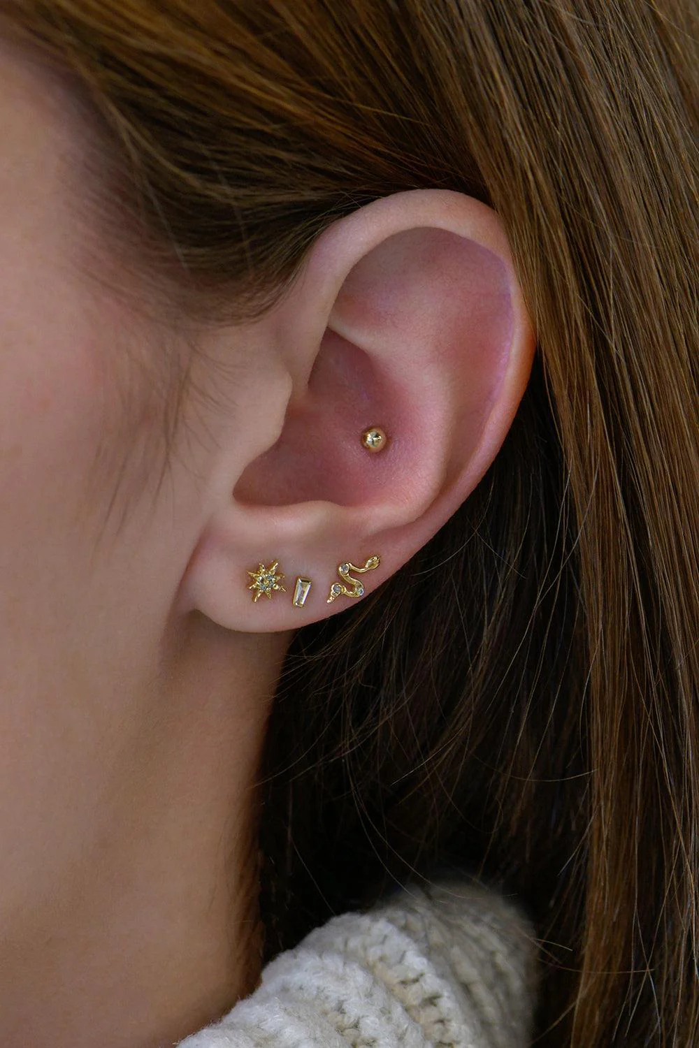 Diamond Snake Stud Earring - Image 2