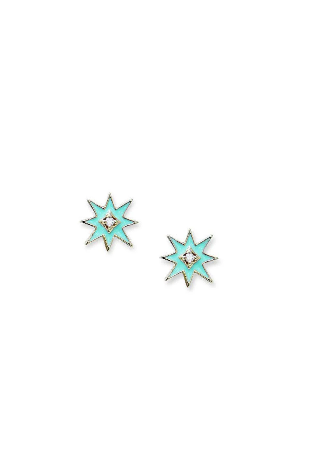 Icon Turquoise Enamel Starburst Stud Earrings