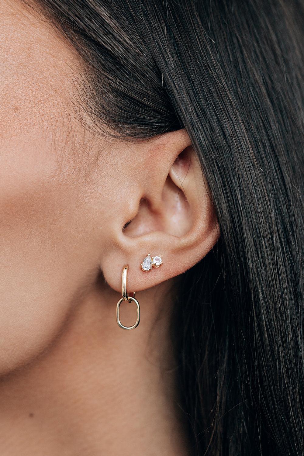 Jumelle Clear Topaz Stud Earring - Image 2