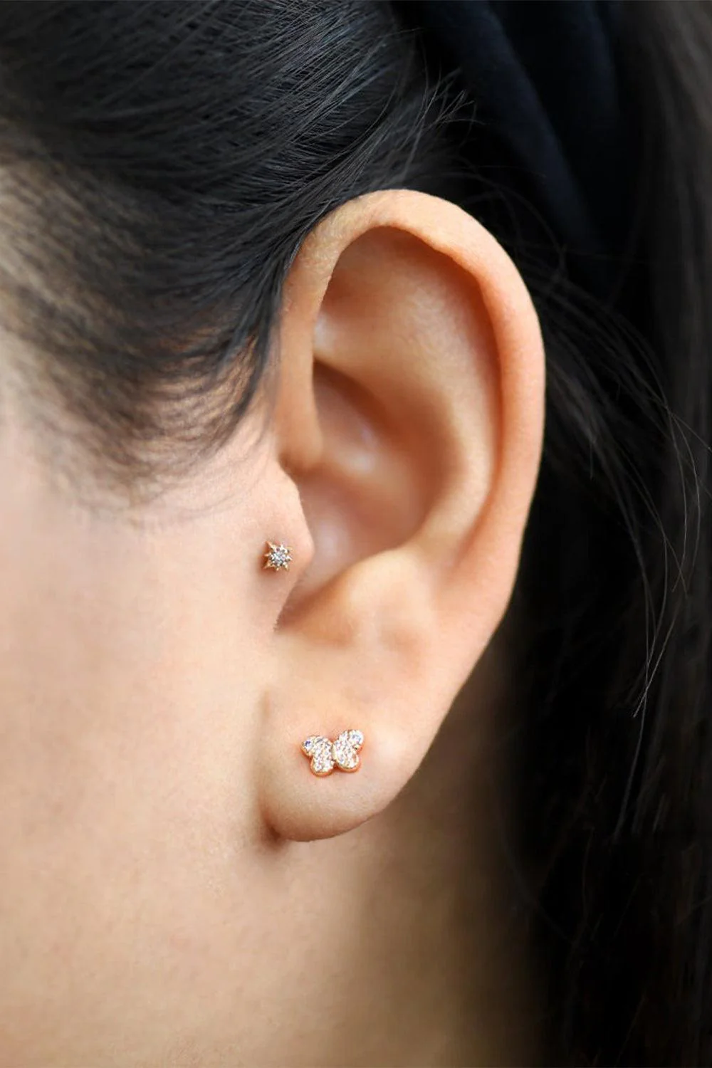 Love Letter Pavé Butterfly Stud Earring - Image 2
