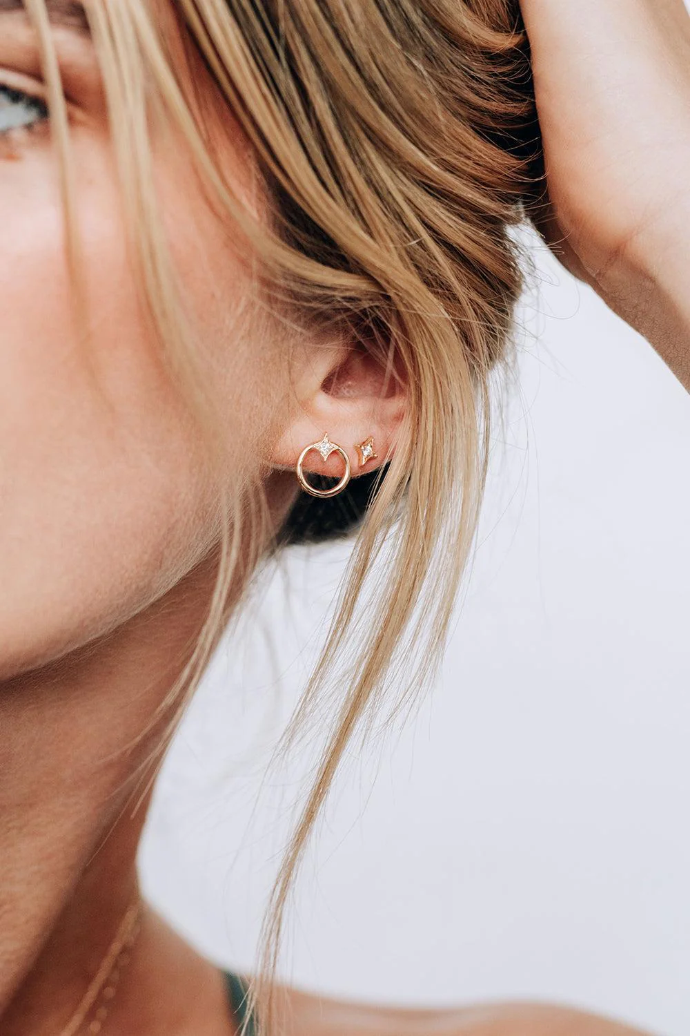 Mini Gothic Diamond Stud Earring - Image 2