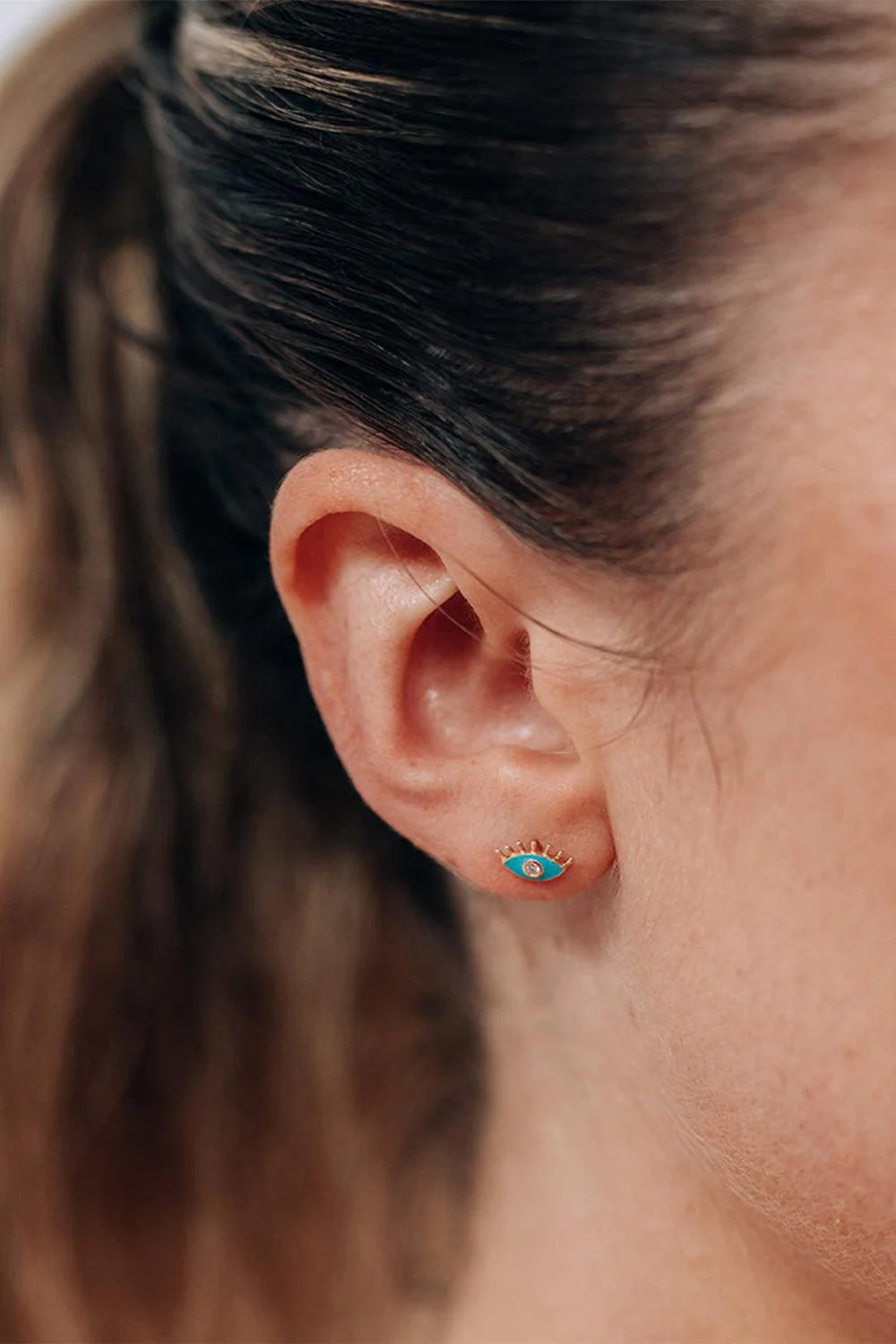Soldera Lash Evil Eye Enamel Stud Earring - Image 2