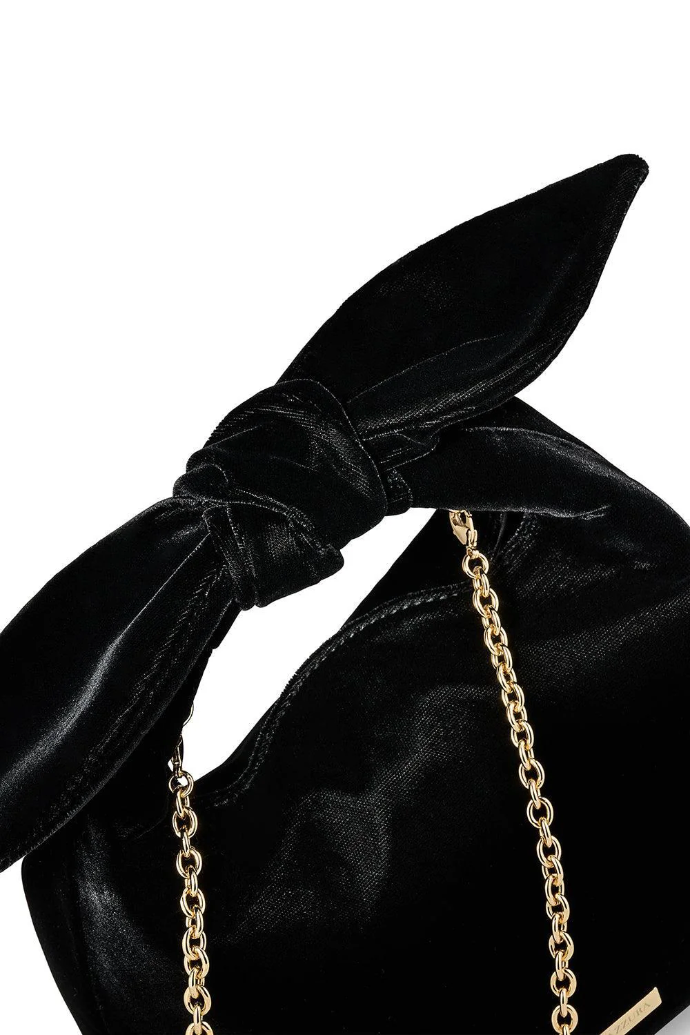 Bow Tie Hobo Mini Bag - Black Light Gold - Image 5